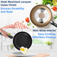 SereneLife 6-Piece Pots and Pans Set – Nonstick Cookware, Black Coating, Heat-Resistant, Dishwasher safe, Includes Fry Pans, Saucepans with Lids, Color Gold