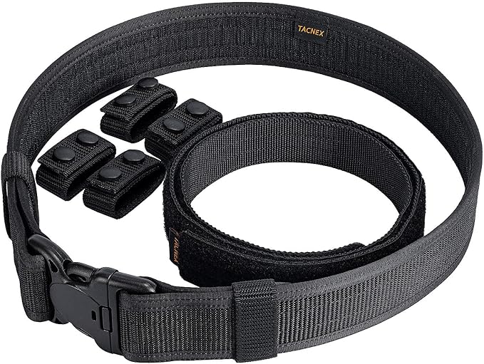 TACNEX Duty Belt w/Hook Lining 4 Keepers 2" Police Law Enforcement Officer Security Nylon Outer Inner Belt