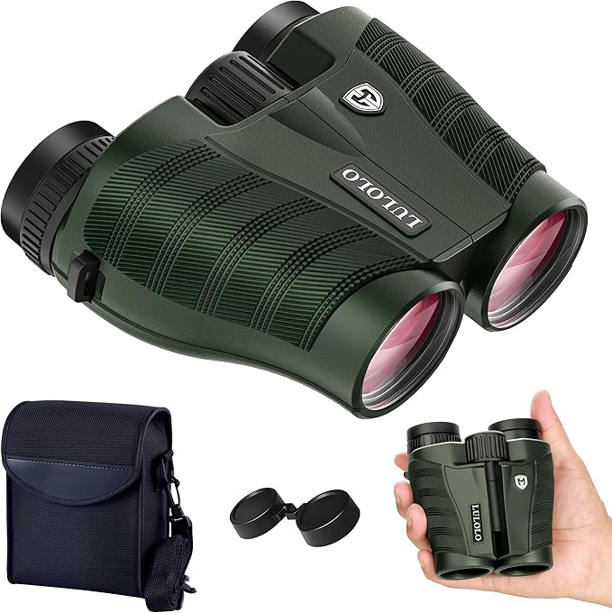 12x28 Compact HD Binoculars for Adults High Powered - Large View Binoculars with Clear Low Light Vision - Super Bright Lightweight & Waterproof Binocular for Bird Watching Travel Hunting Cruise