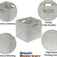 SIMPLE HOUSEWARE 13-Inch Collapsible Fabric Cube Storage Bin with Handles, Printed Design, 3 Pack, Gray