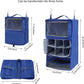 TABITORA Travel Portable Hanging Shelves Closet Organizer Packing Luggage Organizer and Storage with Multifunctional and Foldable Invisible Compartment,Lightweight,for Suitcase, RV,Closet…Blue,XL