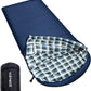 0 Degree Sleeping Bag 100% Cotton Flannel XXL for Adults Big and Tall Cold Weather Winter Zero Degree Camping,Free Compression Sack