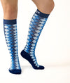 Medical Grade Compression Socks for Men & Women 15-20 mmHg by OrthoSleeve (Blue Argyle, Large)