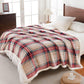 PU MEI Sherpa Fleece Throw Blanket 60" x 80" Reversible Plush Fluffy Large Big Blanket Lattice Flannel Blankets for All Season Use, Chrismas Red