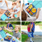 Kids Bento Lunch Box with 8oz Soup Thermo, Kids Leakproof Lunch Food Containers with 4 Compartment,Insulated Hot Food Jar with Lunch Bag for School, Travel (Blue)