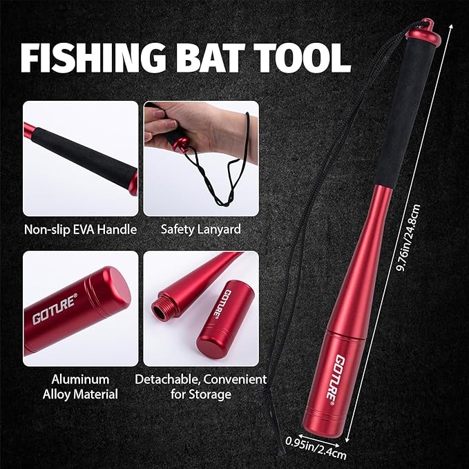 Goture Fishing Tool Kit,Fishing Pliers,Fillet Knife with Sheath,Fish Lip Gripper,Fish Hook Remover,Lanyard,Line Scissors,Sharpener,Stainless Steel Soap,Saltwater Gear Kit,Red/Pink,Gifts for Men/Women