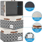 GhvyenntteS Extra Large Storage Bins with Lids, Foldable Fabric Storage Boxes with Lids and 3 Handles, Storage Baskets with Label for Home Office (3 Pack, White&Lattice Grey, 15.75x11.8x10.2)