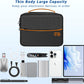 Electronics Organizer,Travel Cord Organizer Pouch, Portable Cable Organizer Bags, Waterproof Electronic Accessories Storage Case for Cables, Cords, Charger, Phone (Double Layer-Black)