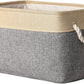 TheWarmHome Storage Basket - 15.7L×11.8W×8.3H 1 Pack Large Baskets for Organizing Shelves, Storage Bins for Clothes Book Shelf Home Fabric Storage Cubes (Gold and Grey)