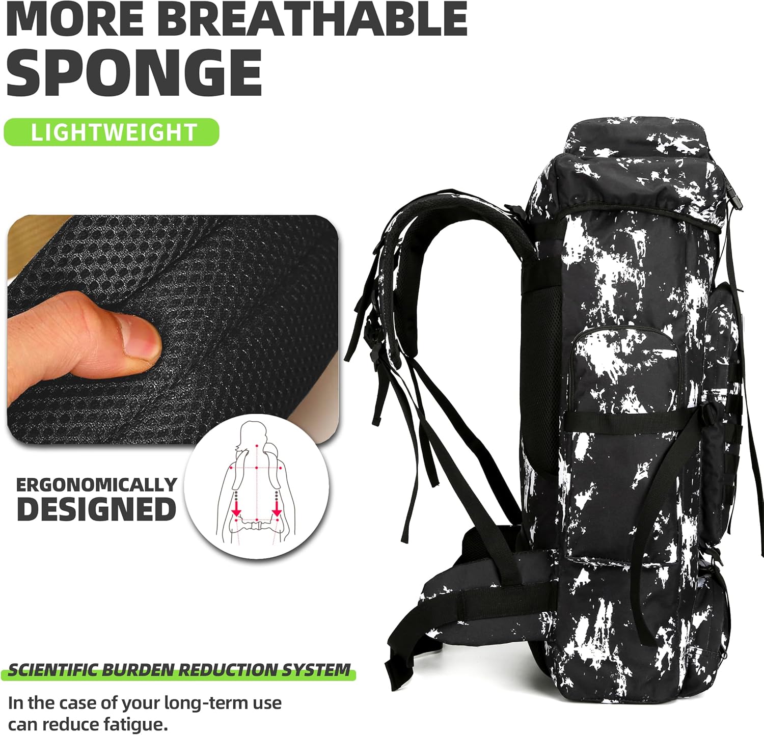 King'sGuard 70L Camping Hiking Backpack Tactical Backpack Military Molle Rucksack Backpack for Outdoor - Roamly