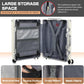 AnyZip Luggage Aluminium Frame Suitcase PC ABS Hard Shell TSA Lock No Zipper 24In White