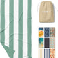 SUN'Y Waffle Microfiber Beach Towel – Sand Free, Quick Dry, Ultra Absorbent, Lightweight & Compact Travel Towel with Carry Bag - Large (63” x 31.5”), Sea Green