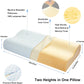 Anvo Memory Foam Pillow, Neck Contour Cervical Orthopedic Bed Pillow for Sleeping Side Back Stomach Sleeper, Ergonomic Design for Neck and Shoulder Pain Relief, Blue White, Soft