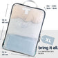 Large Packing Cube Set with See Through Mesh- Compression Packing Cubes Travel Organizers by TRIPPED Travel Gear (Dusty Teal)