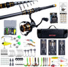 Goture Fishing Rod and Reel Combos,1.8M-2.7M Telescopic Fishing Pole Spinning Reel Line Lures Set with Carrier Bag,Telescopic Rod Kit for Starter Travel Saltwater Freshwater Gear Gift