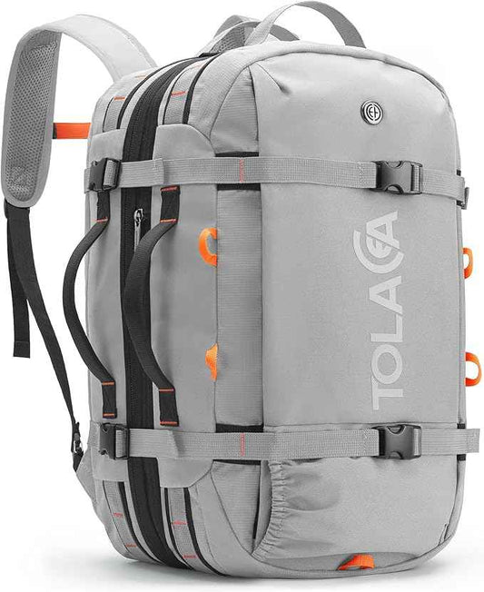 Tolaccea Travel Laptop Backpack for Men Women, 40L-50L Expandable Carry On Backpack with Wet Dry Compartment, TSA Approved Daypack Fits 16 Inch Laptop, Convertible Rucksack Duffel Bag for Work Travel