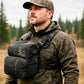 Tactical Binocular Harness Chest Pack, Bino Case Waterproof MOLLE Strap System, Rangefinder Pouch with Magnetic Closure, Camouflage