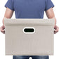 TYEERS Large Storage Bins with Lids, Collapsible, Washable, Fabric Storage Boxes for Organizing, 17.3x11.8x11.4 inches, 3 Pack, Beige