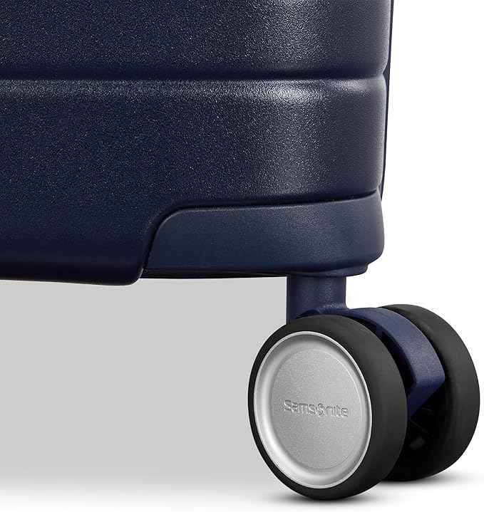 Virtuosa Hardside 21 Inch Carry On Luggage - Airline Approved with 360° Spinner Wheels, RightHeight™ Adjustable Handle - Zippered WetPak™ - TSA Lock - Expandable Light Polycarbonate Shell - Navy