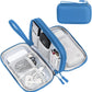 FYY Electronic Organizer, Travel Cable Organizer Bag Pouch Electronic Accessories Carry Case Portable Waterproof Double Layers Storage Bag for Cable, Cord, Charger, Phone, Earphone, Medium Size, Cyan