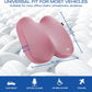 Skechers Memory Foam Seat Cushion,Ribbed Fabric Office Chair Cushion for Tailbone Pain Relief,Butt Pillow for Office Chair,Car Seat Cushion,Long Sitting Office Workers,and Car Drivers,Pink