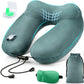 urophylla Compact Travel Neck Pillow for Airplanes, Super Soft Velvet Neck Support, Adjustable Firmness, Inflatable Plane Pillow for Long Flights, Road Trips, Travel Essentials with Eye Mask, Earplug