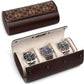 MOZSLY Watch Roll Travel Case 3 Slots Portable Watches Box Organizer Storage Holder Pattern PU Leather