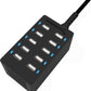 Sabrent 60 Watt (12 Amp) 10-Port [UL Certified] Family-Sized Desktop USB Rapid Charger. Smart USB Ports with Auto Detect Technology [Black] (AX-TPCS)