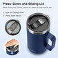 KXIAOCHEN 20oz Insulated Coffee Mug with Lid, Stainless Steel Coffee Cup, Double Wall Vacuum Coffee Tumbler with Handle, Premium Thermal Travel Coffee Mug (Pink Navy 2Pack)