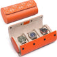 MOZSLY Watch Roll Travel Case 3 Slots Portable Watches Box Organizer Storage Holder Pattern PU Leather