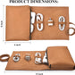 Leather Tech Pouch for Cables Chargers Phone | Tech Bag | Zipper Travel Accessory Pouch | Electronic Organizer Case Travel Bag (Tan)
