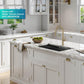 KRAUS Bellucci 32” in. Undermount Workstation Granite Kitchen Sink in Metallic Black with Accessories, KGUW2-33MBL