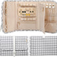 Voova Travel Jewelry Holder Organizer Case, Large Jewelry Storage Bag for Women Girls, Foldable Traveling Jewellery Pouch Roll for Necklaces Rings Earrings Bracelets, Grey+White