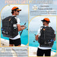 Fishing Backpack with Rod Holder, Heavy Duty Fishing Bag with Waterproof Bottom, Tackle Backpack Gifts for Man Woman-Black