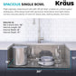 Kraus KWU110-32-100-100MB, Kore Workstation 32-inch Undermount 16 Gauge Single Bowl Stainless Steel Kitchen Sink with WasteGuard 1 HP Continuous Feed Garbage Disposal