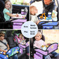 2PCS Kids Travel Tray for Airplane - Toddler Car Seat Table Tray, Road Trip Essentials for Boys & Girls, Carseat Lap Desk for Kids Road Trip Activities (Blue Dinosaur/Purple Mermaid)