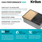 KRAUS Kore Workstation 27-inch Undermount 16 Gauge Black Stainless Kitchen Sink, Single Bowl Kitchen Sink in PVD Gunmetal Finish with Accessories, KWU110-27-PGM