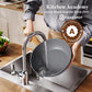 Kitchen Academy Granite Nonstick Cookware Set - 17 Piece Gray Cooking Pans Set, Induction Pots and Pans Set Non Stick, PFOA & PFOS Free.