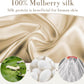 100% Mulberry Silk Sleep Mask Eye Mask for Women Man with Adjustable Band, for Side Sleeper Blackout Sleep Mask for Travel Rest and Office Large Size (Taupe)