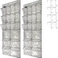 2 Pack Extra Large Hanging Crystal Clear Over Door Shoe Organizers, Closet Shoe Rack Organizer, 12+6 Pockets, 8 Hooks, Grey (59" x 21.6")