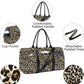 Women Duffle Weekender Travel Bag: Large Duffel Bags with Shoe Compartment Carry On Overnight Tote Bag with Wet Pocket Toiletry Bag Traveling Weekend Gym Yoga Hospital Bags for Womens Brown Leopard
