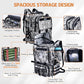 Goture Fishing Backpack, 58L 900D Water-Resistant Insulated Tackle Backpack with Cooler, Rod Holders, 8 Lure Pockets, Detachable Crossbody Bag, Gear Storage Large Fishing Bag for Camping Hiking