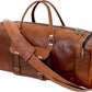 Leather 24 Inch Luggage Handmade Duffel Bag Carryall Weekender Travel Overnight Gym Sports Carry On Duffel Bag For Men And Women - Roamly