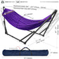 Tranquillo Universal Double Hammock with Stand Included for 2 Persons/Foldable Hammock Stand 600 lbs Capacity Portable Case - Inhouse, Outdoor, Camping, Purple