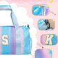 Kindergarten Gift Ideas-Girl Gym Bag with Shoe Compartment, Kid Personalized Weekender Overnight Bags, Initial Travel Tote with Makeup Pouch, Niece Girls Birthday Gift (Letter L)