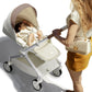 Hot Mom Baby Lightweight Stroller, Intelligent Seat Reversing，Double Brake and PU Anti-Shock Tire Combine Baby Pushchair, Newborn to Toddler's Baby Stroller, Brown