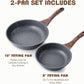 SENSARTE Nonstick Frying Pan Skillets, Swiss Granite Coating Omelette Pans, Healthy Cookware Chef's Pans, Free of Intentionally Added PFOA (8+10 Inch)
