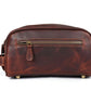10" Premium Leather Toiletry Travel Pouch With Waterproof Lining | King-Size Handcrafted Vintage Dopp - Kit Gift for Father's Day By Aaron Leather Goods - Roamly