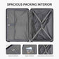 LEVEL8 Checked Luggage, Large Hardside Suitcases with Wheels 28 Inch Luggage, Luminous Textured Lightweight Hard Shell Suitcases Locks Tsa Approved, Black