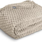 Bare Home Textured Fleece Blanket - Twin/Twin Extra Long - Ultra-Soft Lightweight for Bed, Sofa, and Couch - Luxury Microplush - Cozy Warm Blanket (Twin/Twin XL, Waffle Oyster)